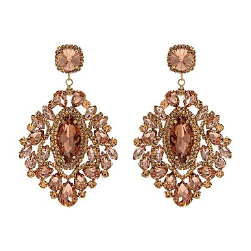 ALLURING RHINESTONE CHANDELIER STATEMENT EARRINGS