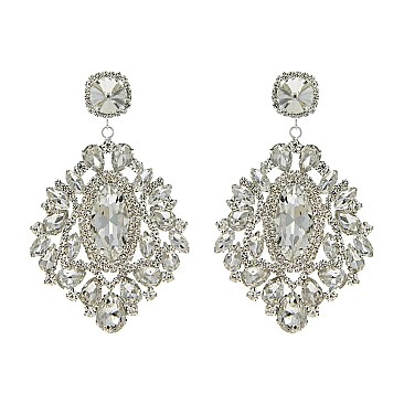 ALLURING RHINESTONE CHANDELIER STATEMENT EARRINGS