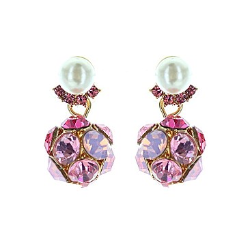 Fashionable Dangly Rhinestone Post Earrings SLEL073