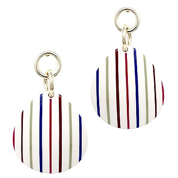 Stripe Teardrop Dangle Earring