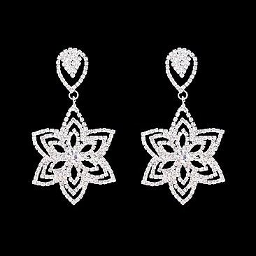 Stylish Dangly Star Rhinestone Earrings SLEM1784