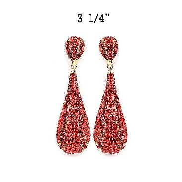 FASHIONABLE DANGLY STONE TEARDROP EARRING SLEMQ104