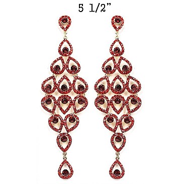 FASHIONABLE DRESSY DANGLY RHINESTONE EARRING SLEMQ108