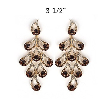 FASHIONABLE DANGLY RHINESTONE EARRING SLEMQ109