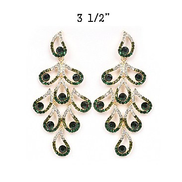 FASHIONABLE DANGLY RHINESTONE EARRING SLEMQ109