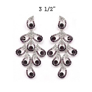 FASHIONABLE DANGLY RHINESTONE EARRING SLEMQ109