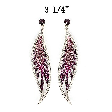 FASHIONABLE DRESSY DANGLY RHINESTONE EARRING SLEMQ115