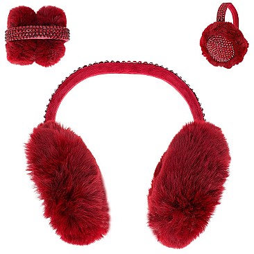 Warm earmuffs Crystals Rhinestone Fluffy earmuffs