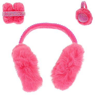 Warm earmuffs Crystals Rhinestone Fluffy earmuffs