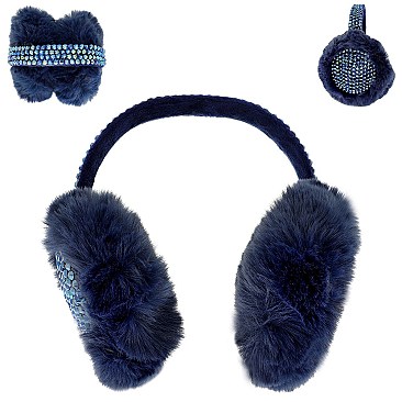 Warm earmuffs Crystals Rhinestone Fluffy earmuffs