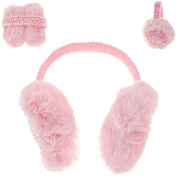 Warm earmuffs Crystals Rhinestone Fluffy earmuffs