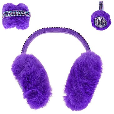 Warm earmuffs Crystals Rhinestone Fluffy earmuffs