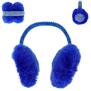 Warm earmuffs Crystals Rhinestone Fluffy earmuffs