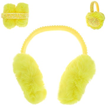 Warm earmuffs Crystals Rhinestone Fluffy earmuffs