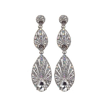 Fashionable Dangly Teardrop Gem Earrings SLEQ106