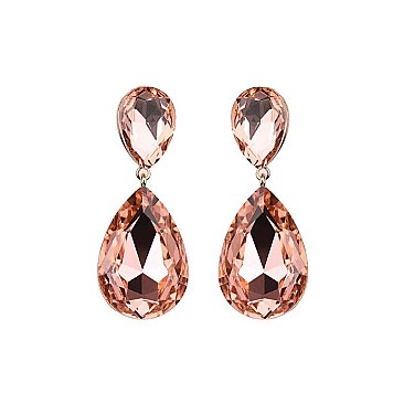FASHIONABLE DANGLY TEARDROP GEM EARRINGS SLEQ148