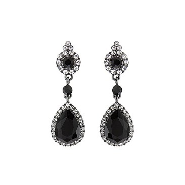 FASHIONABLE SMALL DANGLY TEARDROP RHINESTONE SLEQ200