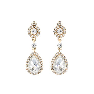 FASHIONABLE SMALL DANGLY TEARDROP RHINESTONE SLEQ200