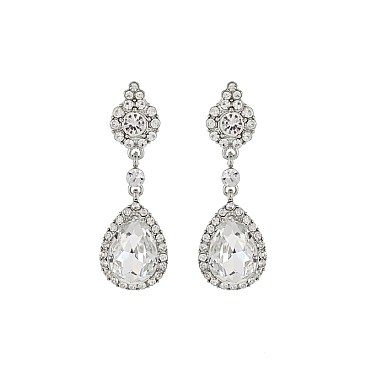 FASHIONABLE SMALL DANGLY TEARDROP RHINESTONE SLEQ200