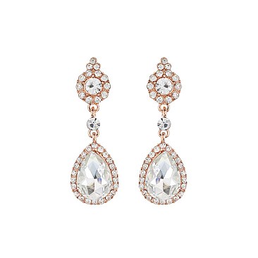 FASHIONABLE SMALL DANGLY TEARDROP RHINESTONE SLEQ200