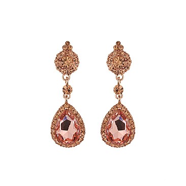 FASHIONABLE SMALL DANGLY TEARDROP RHINESTONE SLEQ200