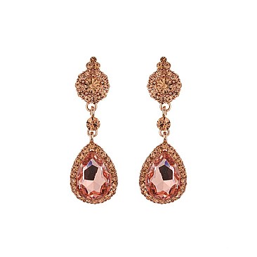 FASHIONABLE SMALL DANGLY TEARDROP RHINESTONE SLEQ200