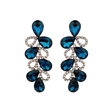 Fashionable Dangly Teardrop Cluster Earrings SLEQ205