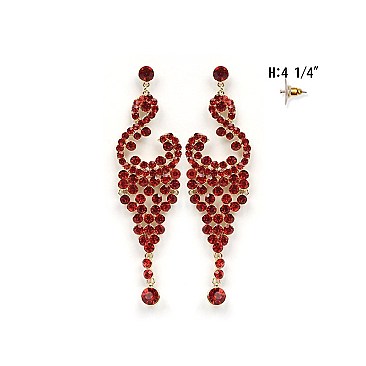 FASHIONABLE DANGLY RHINESTONE EARRING SLEQ229