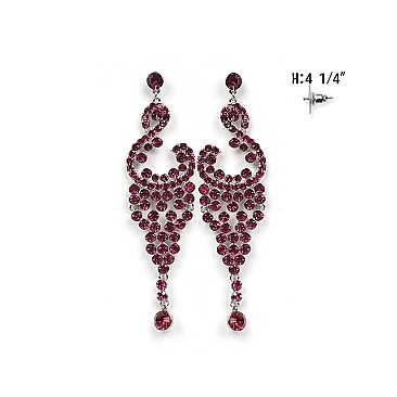 FASHIONABLE DANGLY RHINESTONE EARRING SLEQ229