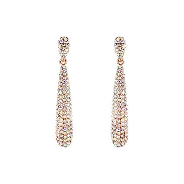 FASHIONABLE RHINESTONE DROP DANGLE POST EARRING SLEQ251