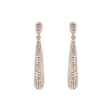 FASHIONABLE RHINESTONE DROP DANGLE POST EARRING SLEQ251