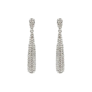 FASHIONABLE RHINESTONE DROP DANGLE POST EARRING SLEQ251