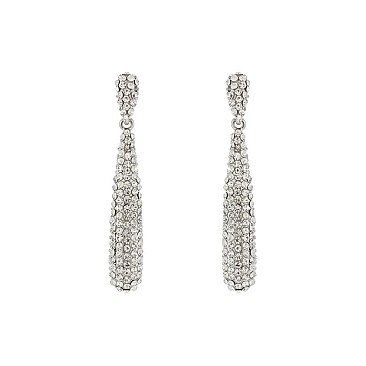 FASHIONABLE RHINESTONE DROP DANGLE POST EARRING SLEQ251