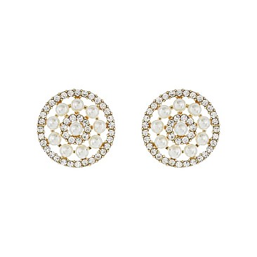 FASHIONABLE STARRY PEARL STUD EARRING SLEQ252