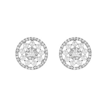 FASHIONABLE STARRY PEARL STUD EARRING SLEQ252