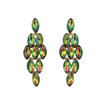 FASHIONABLE DIAMOND STONE GEM GLASS POST EARRING