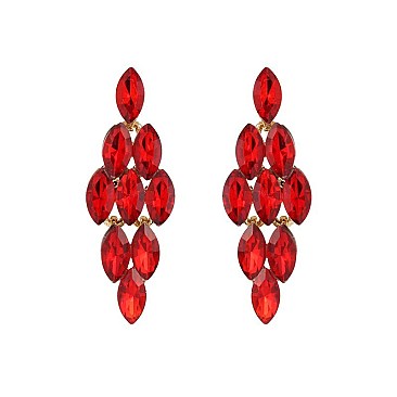 FASHIONABLE DIAMOND STONE GEM GLASS POST EARRING