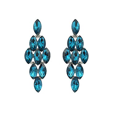 FASHIONABLE DIAMOND STONE GEM GLASS POST EARRING