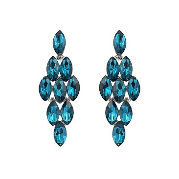 FASHIONABLE DIAMOND STONE GEM GLASS POST EARRING