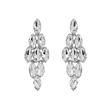 FASHIONABLE DIAMOND STONE GEM GLASS POST EARRING