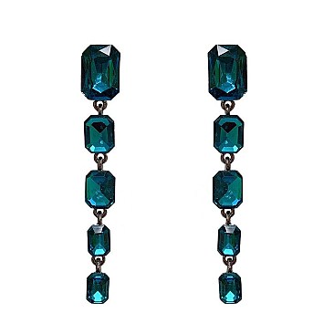 RECTANGLE GEM DROP EARRINGS