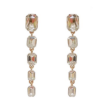 RECTANGLE GEM DROP EARRINGS