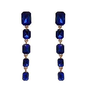 RECTANGLE GEM DROP EARRINGS