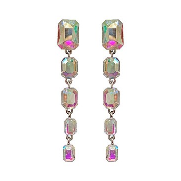 RECTANGLE GEM DROP EARRINGS
