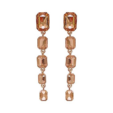 RECTANGLE GEM DROP EARRINGS
