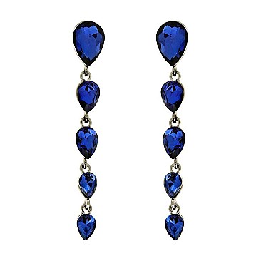 TEARDROP DANGLY GEM STONE EARRING