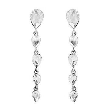 TEARDROP DANGLY GEM STONE EARRING