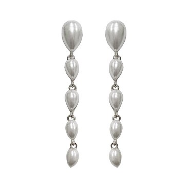 TEARDROP DANGLY GEM STONE EARRING