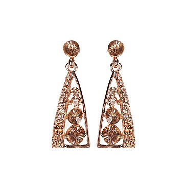 FASHIONABLE DANGLY TRI GEM EARRING SLEQ41