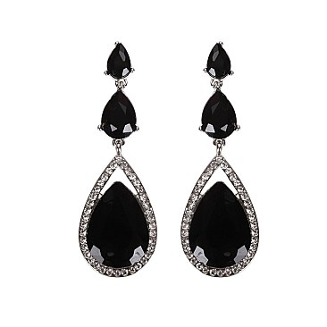 FASHIONABLE STONE POST EARRINGS SLEQ571